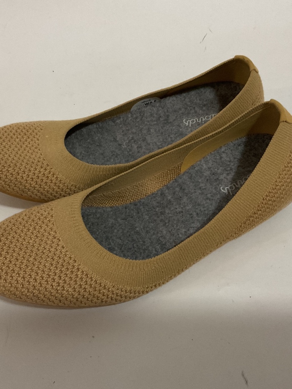 Women’s Allbirds Tree Breezers Ballet Flats in Forage Tan, Size 6.5